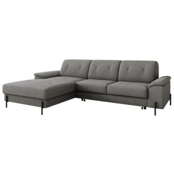 Sofá rinconero Comfivo 133 con función de descanso y caja de ropa de cama, 268x185x90cm