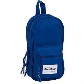 Estuche Escolar Tipo Mochila Safta Blackfit8 Oxford con 4 Compartimentos Vacíos, Diseño Único, Doble Tirador en Cremallera Principal