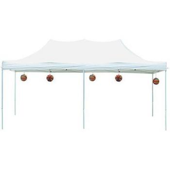 Gazebo plegable TOOLPORT 3x6m sin paneles laterales de acero, carpa de fiesta en el jardín color blanco