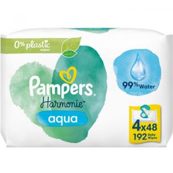 Pampers Harmonie Aqua Wet Wipes for Kids 4x48 pcs
