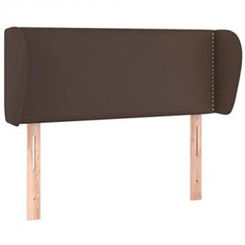 Cabecero de cuero sintético marrón 103x23x78/88 cm