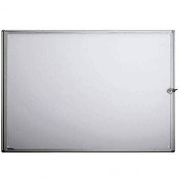 Vitrina de Exhibición MAUL Extraslim 8 x A4, Aluminio, Interior, 27 mm de Profundidad, Altura 655 mm, Puerta de Vidrio y Cerradura