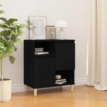 Aparador de madera contrachapada negro 60x35x70 cm vidaXL Mueble de Almacenaje de Salón, Buffet para salón, Armario Auxiliar, Armario de Almacenamiento
