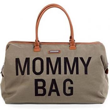 CHILDHOME, Mommy Bag, bolso cambiador, maternidad, bolso de viaje, gran capacidad, cambiador, correa ajustable para el hombro, compartimentado, bolsillo termico, pasaje para la maleta, Caqui