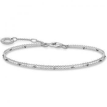 Thomas Sabo Pulsera doble de plata de ley 925, 16-19 cm de longitud