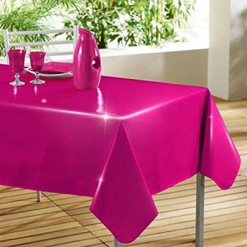 T/140 x 240 cm DECORLINE C laquée Unie mantel brillante, color fucsia