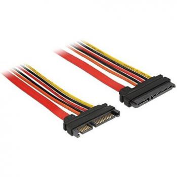 Cable de extensión SATA 6 Gb/s de 22 pines, 30 cm, con alimentación de 3.3 V, 5 V y 12 V