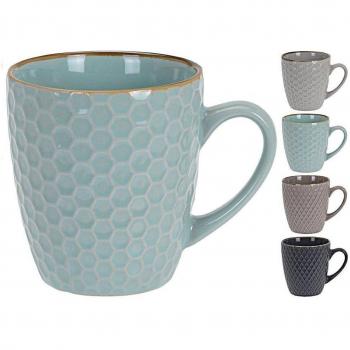 Set de Tazas de Café Geométricas Excellent Houseware 4 Piezas 300 ml - Colores Surtidos