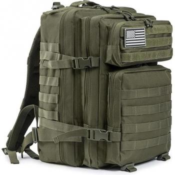 Mochila Táctica Militar Impermeable de 45 Litros con Sistema Molle para Emergencias, Caza y Senderismo - 33x29x45 Cm