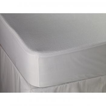 Protector ajustable para almohada y colchón hecho de toalla de algodón con rizos profundos impermeables de Comfy Nights bianco Talla:King