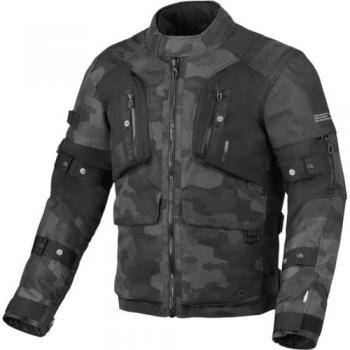 Chaqueta Textil Impermeable para Motocicletas Macna Higera Camo Negro Multicolor 2XL