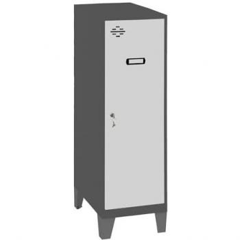 Taquilla Vestuario Metálica Pequeña SimonRack 1015x300x500 mm, Amario con Llave Antracita/Gris