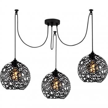 Lámpara Colgante Fellini MR-897 3 Luces Descentradas Negra