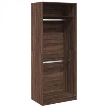 Armario de madera de ingeniería color roble marrón 80x50x200 cm