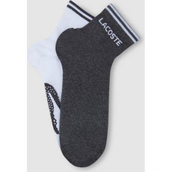 Lacoste RA4187-00 Pack de 2 Pares de Calcetines Deportivos para Hombre, Corte Bajo, Color Gris