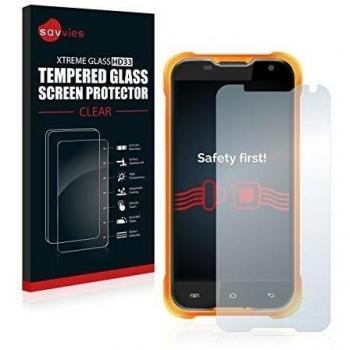 savvies Protector Cristal Templado Compatible con Blackview BV5000 Protector Pantalla Vidrio, Protección 9H, Pelicula Anti-Huellas