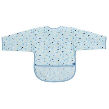 Babero de manga larga de EVA con recogemigas Estampado Arty Azul Pattern