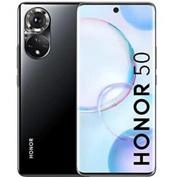 HONOR 50 Smartphone 5G AMOLED Libre Dual SIM 6+128 GB, Móvil Desbloqueado con Cámara Cuádruple de 108 MP, 120 Hz Pantalla Curva de 6.57 Pulgadas, Android 11,SuperCharge de 66 W, GMS, Midnight Black