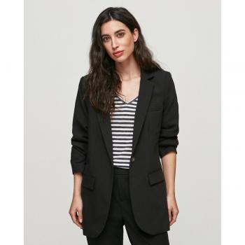 Blazer recto de mujer Sigrid negro con botón - Talla 42
