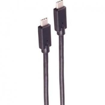 Cable USB 3.2 Tipo C Macho a Macho, 20 Gbps, 0,25 m, Negro