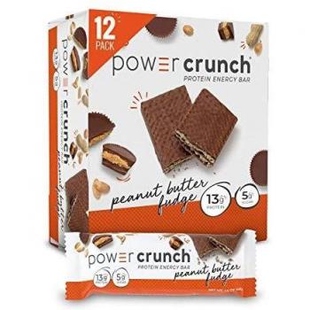 Protein Crunch Energy Power Bar, mantequilla de cacahuete del dulce de azúcar, 12 Bares - BNRG
