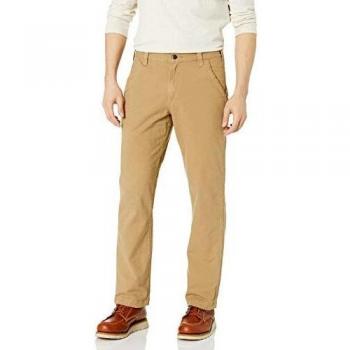 Carhartt Men's 34 x 34 Dark Khaki Cotton/Spandex Rugged Flex Dungaree Pants