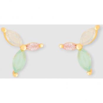 Pendientes Nelumbo Denali con flor y pedrería
