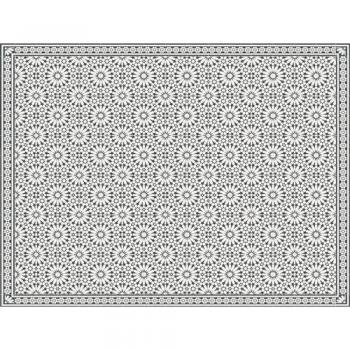 Alfombra de Vinilo Samara Gris Oscuro 200x266 cm Estilo Baldosas
