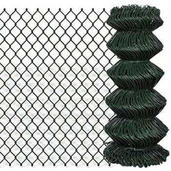 vidaXL Chain Fence 0.8x15m Green Garden Patio Wire Mesh Panel Fencing Barrier