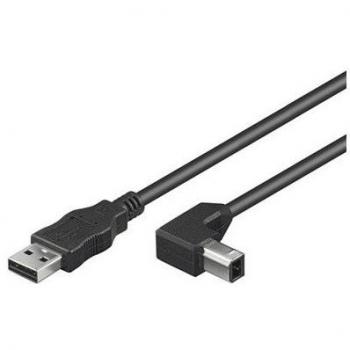 Cable USB 2.0 A/B Acodado 90° 0,5 m Negro