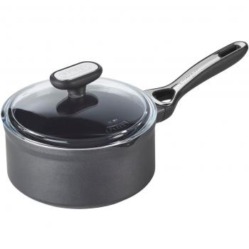 Cazo Pyrex Origin+ 18cm de Aluminio con Tapa, Asas Baquelita Soft Touch, Distribución Óptima del Calor, Apto para Inducción