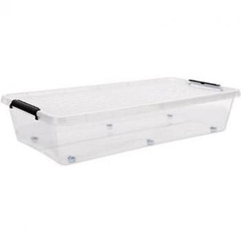Caja plástica de 50 l con ruedas y tapa para debajo de la cama