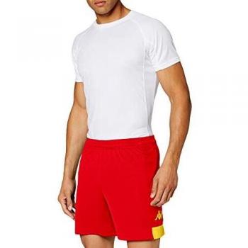 Kappa PAGGO Pantalón Corto de equipación, Hombre, Rojo/Amarillo, M