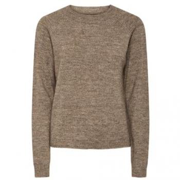 Suéter de punto regular fit con mangas raglán modelo 'JULIANA', color marrón medio, talla XS