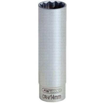 KS Tools 911.3991 3/8\ Llave de vaso especial para bujías, perfil extradelgado, 14mm