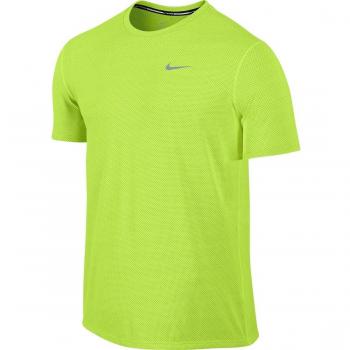 Nike Dri-Fit Contour Ss - Camiseta para hombre, color verde / plateado, talla S