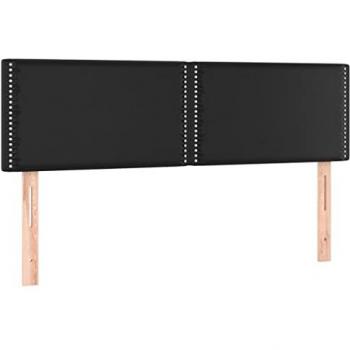 Cabecero LED Cuero Sintético Negro 144x5x78/88 cm con luces LED