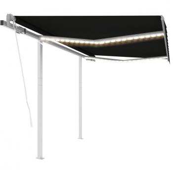 Toldo automático con LED y sensor de viento antracita 3x2,5 m