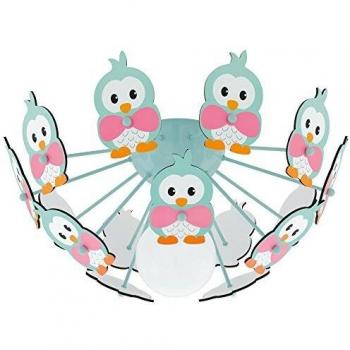 Plafón de Techo Infantil Eglo Viki 2 Verde con Motivos de Animales y Focos LED