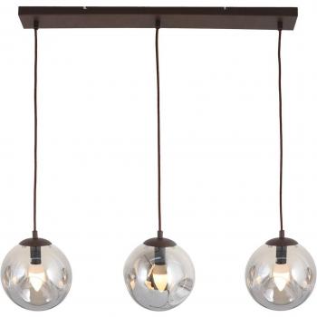 Lámpara colgante Valentina de Lindby, E14, 3 luces, gris ahumado, cristal