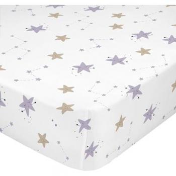 Sábana Bajera Ajustable Multicolor Moons 70 x 140 x 14 cm, 100% Algodón, Calidad de 150