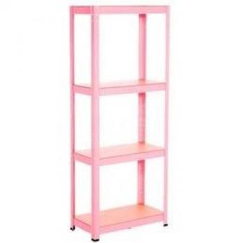 Estantería Metálica Rosa con 4 Baldas Ajustables