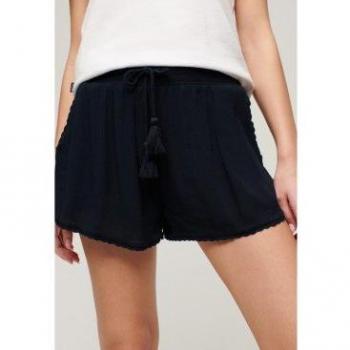 Short playero marino Superdry para mujer, pantalones cortos Beach azul