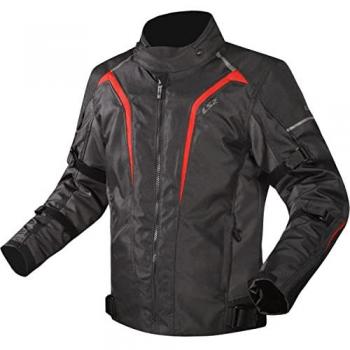 Chaqueta Textil de Moto Impermeable LS2 Sepang con Blindaje CE - Negro, Gris y Rojo (M)