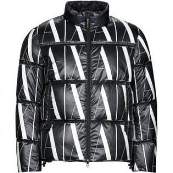 Armani Exchange Logo Puffer Jacket, Down Jacket, Male, Black, Size: XL