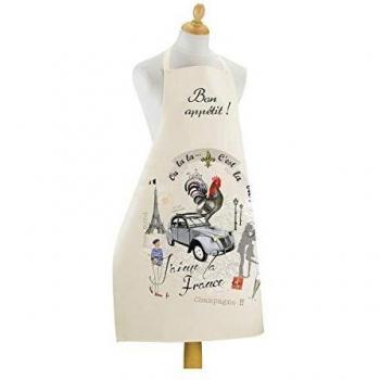 Gran delantal de cocina France Panorama Ecru 72 x 96 cm Winkler