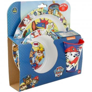 Patrulla Canina Set de Vajilla Infantil 3 Piezas Multicolor - Apto para Microondas
