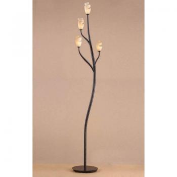 Lámpara de pie Forest 4 Bulbs G9, marrón / negro oxidado, no compatible con LED/CFL