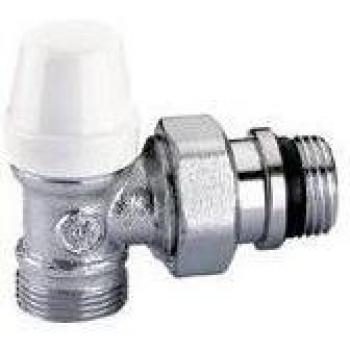 Caleffi 342 Chrome Lockshield Valve with Elbow Connections 1/2 x 3/4