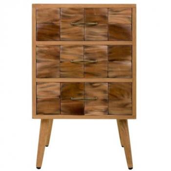 Sinfonier de madera marrón WANDERLUST DECO 45.5x38x75 cm estilo Colonial con tres cajones